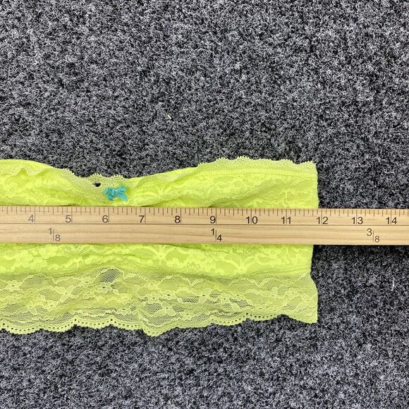 Aerie Bandeau Bra Women's Neon Bright Green Lace Floral PrintSize Small - Picture 2 of 5
